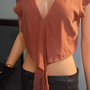 Abercrombie & Fitch Terracotta V-Neck Blouse